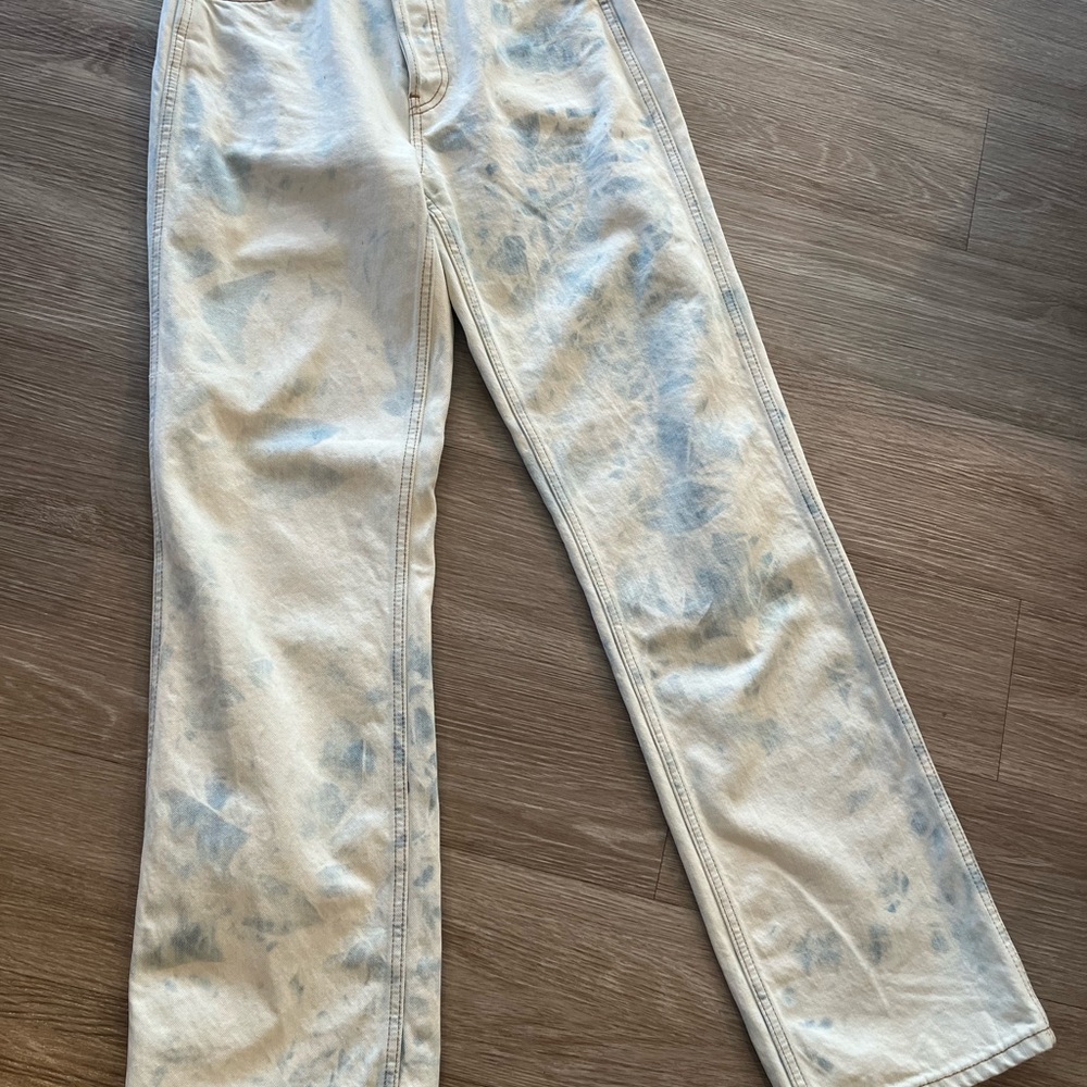 Tie-Dye Straight Leg Jeans